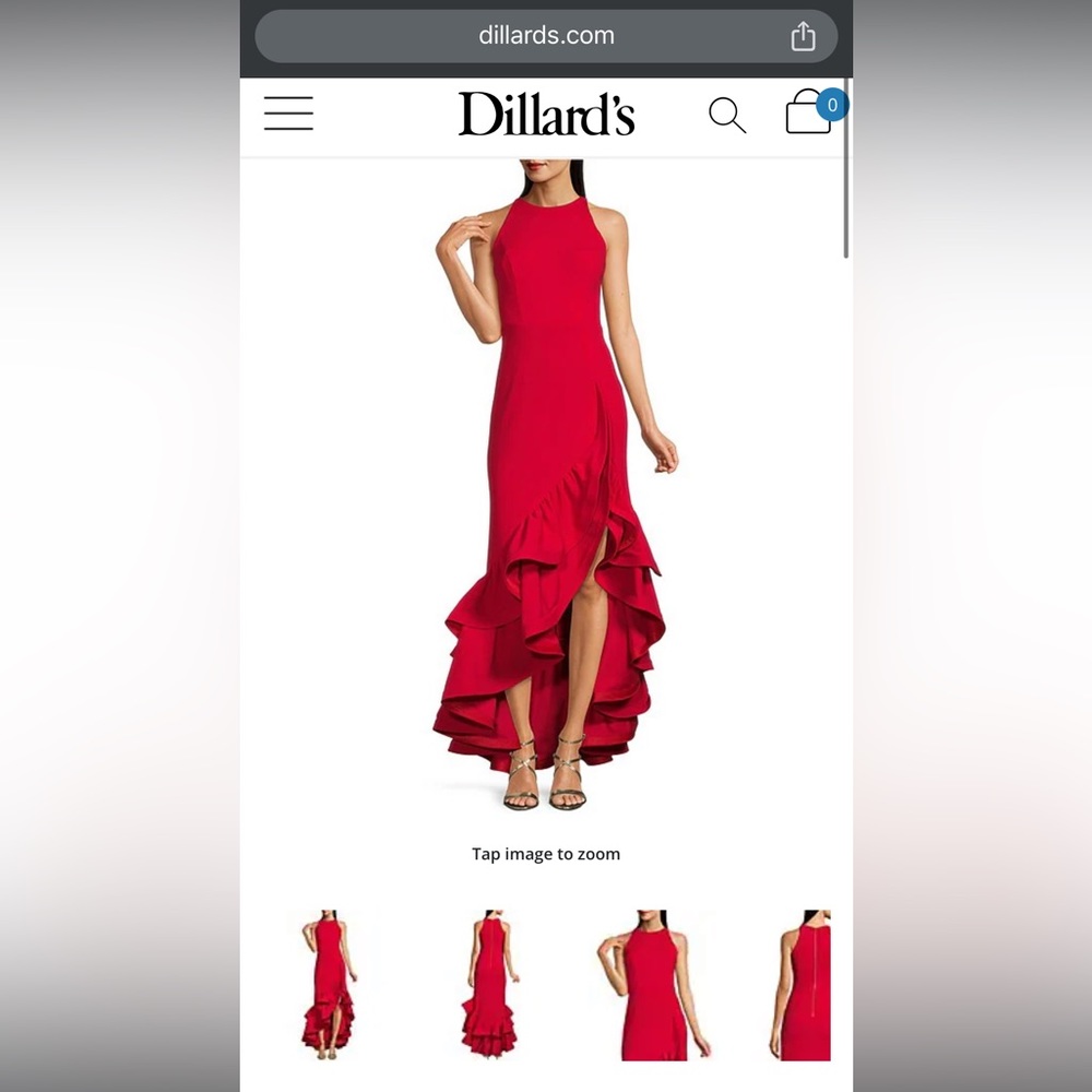 Size 6 - Betsy & Adam High Low Red Dress (NWT)